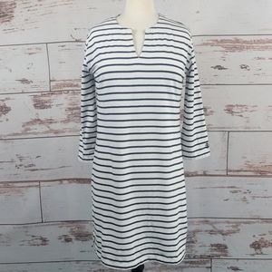Coolibar Women's Oceanside Tunic Dress Navy Stripe UPF 50+ Size Small